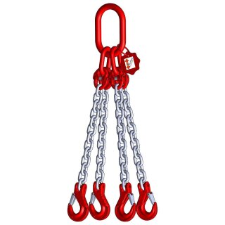 Anschlagkette Güteklasse 8 4-Strang 1,0 m 6 mm ohne Verkürzung verzinkt