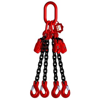 Lifting chain grade 8 4-strand 3.0 m 8 mm with shortening black