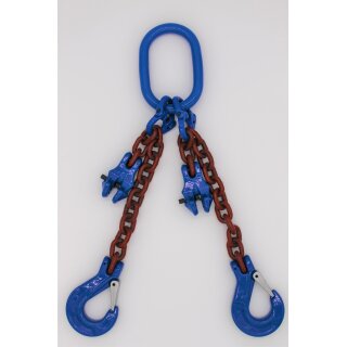 Lifting chain grade 10 2-strand 2.0 m 10 mm with shortening red brown