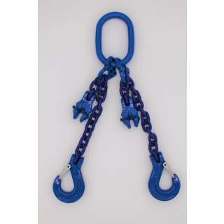 Lifting chain grade 10 2-strand 6.0 m 13 mm with shortening blue