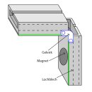 PU edge protection angle KWL with joint 120 mm with magnets