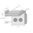Steel edge protection angle KWE with PU coating 150 mm without magnets with painting