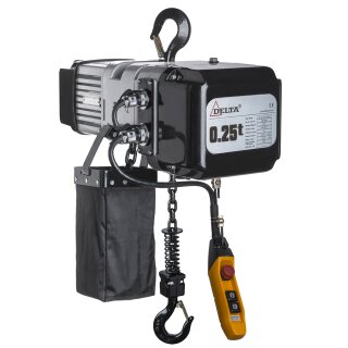 Delta electric chain hoist type SG.DTS 250 kg 1. speed 3 m hook