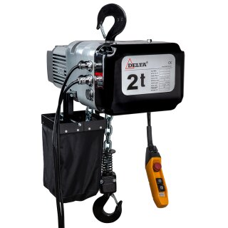 Delta electric chain hoist type SG.DTS 2000 kg quick 1st speed 6 m hook
