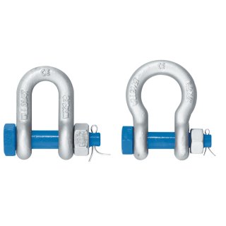 High tensile shackles D-shape or H-shape with nut and cotter pin