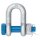 High tensile shackle with nut and cotter pin Load capacity: 9,5 t D-shape
