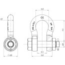High tensile shackle with nut and cotter pin Load capacity: 9,5 t H-shape