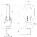 Anschlagwirbel GK8 drehbar mit H-Stempel 1120 kg M16X30