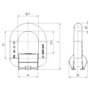 GK8 Weldable Shackles with Spring, 5300 kg