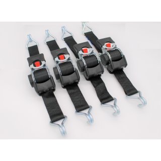 4 pieces automatic lashing strap with pointed hook 3.0 m x 50 mm