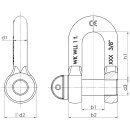 High tensile shackle Load capacity: 1,0 t D-shape